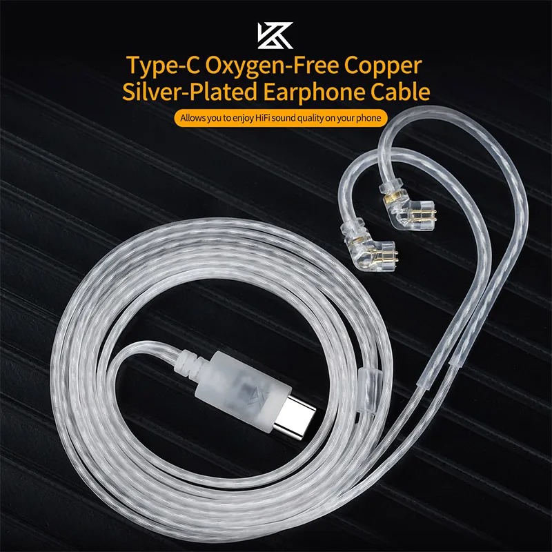 KZ Earphones Type-c 2PIN Cable - Wired Earphone Mic review and price